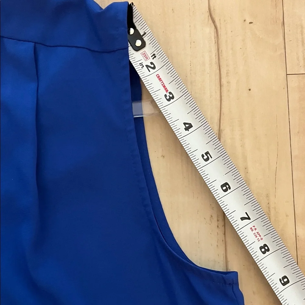 Calvin Klein Women's Royal Blue V Neck Blouse - Picture 8 of 10